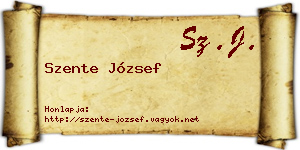 Szente József névjegykártya
